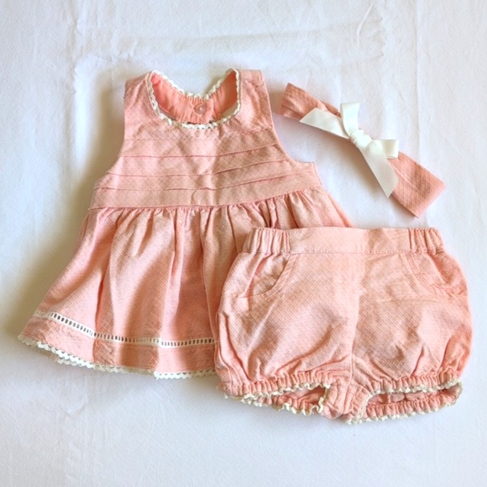 heirlooms by Polly Flinders 3 piece cotton summer matching outfit set 6-9 months